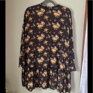 Long sleeve floral swing dress
